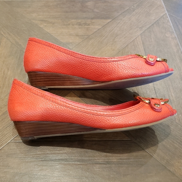 Tory Burch Amanda demi wedge shoes red size 8 - Picture 3 of 7